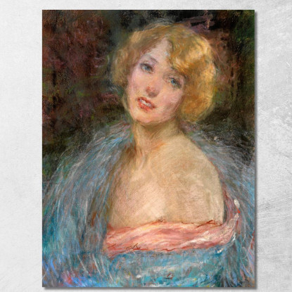 Ragazza Bionda Con Boa Alice Pike Barney apb15 quadro stampato su tela