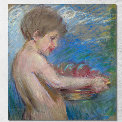 Bambino Con Frutta Alice Pike Barney apb19 quadro stampato su tela