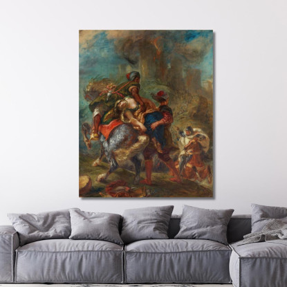 Il Rapimento Di Rebecca Eugène Delacroix edx124 quadro stampato su tela