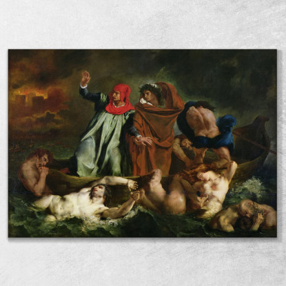 La Barca Di Dante Eugène Delacroix edx126 quadro stampato su tela