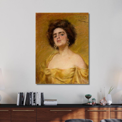 Laura In Giallo Alice Pike Barney apb62 quadro stampato su tela