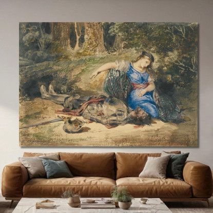 La Morte Di Lara Eugène Delacroix edx128 quadro stampato su tela