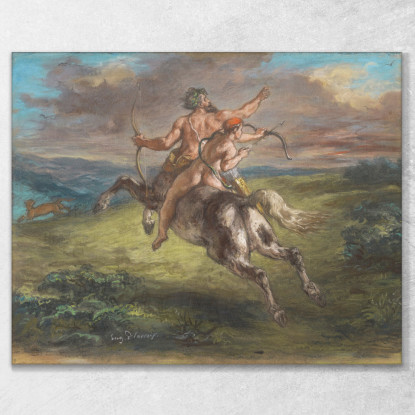 L'Educazione Di Achille Eugène Delacroix edx130 quadro stampato su tela