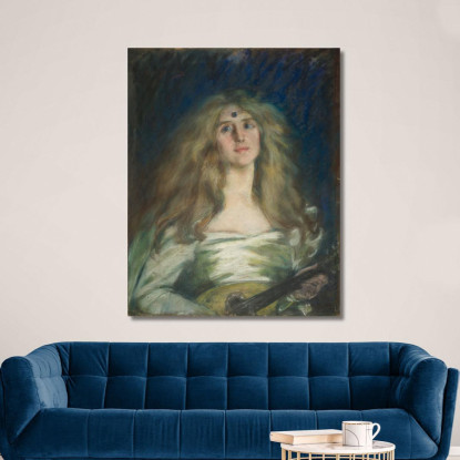 Natalie Con Il Mandolino Alice Pike Barney apb83 quadro stampato su tela