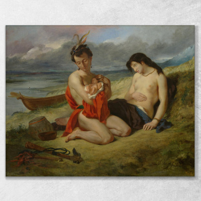 Il Natchez Eugène Delacroix edx136 quadro stampato su tela