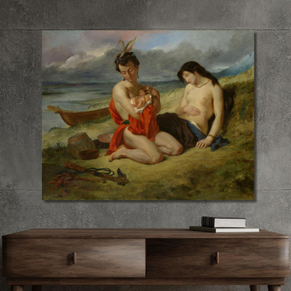Il Natchez Eugène Delacroix edx136 quadro stampato su tela