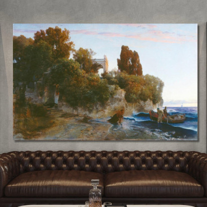 Castello Sul Mare E Omicidio Nel Giardino Del Castello Arnold Böcklin abk6 quadro stampato su tela