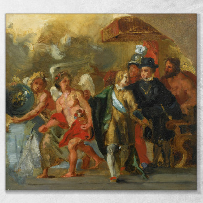 La Scena Dell'Arciduchessa Isabella Secondo Rubens Eugène Delacroix edx143 quadro stampato su tela