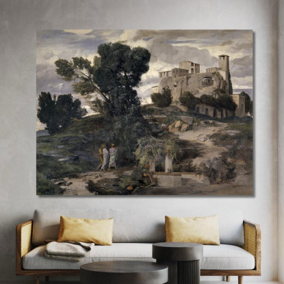 Sulla Strada Per Emmaus Arnold Böcklin abk35 quadro stampato su tela