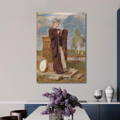 La Musa Talia Arnold Böcklin abk68 quadro stampato su tela