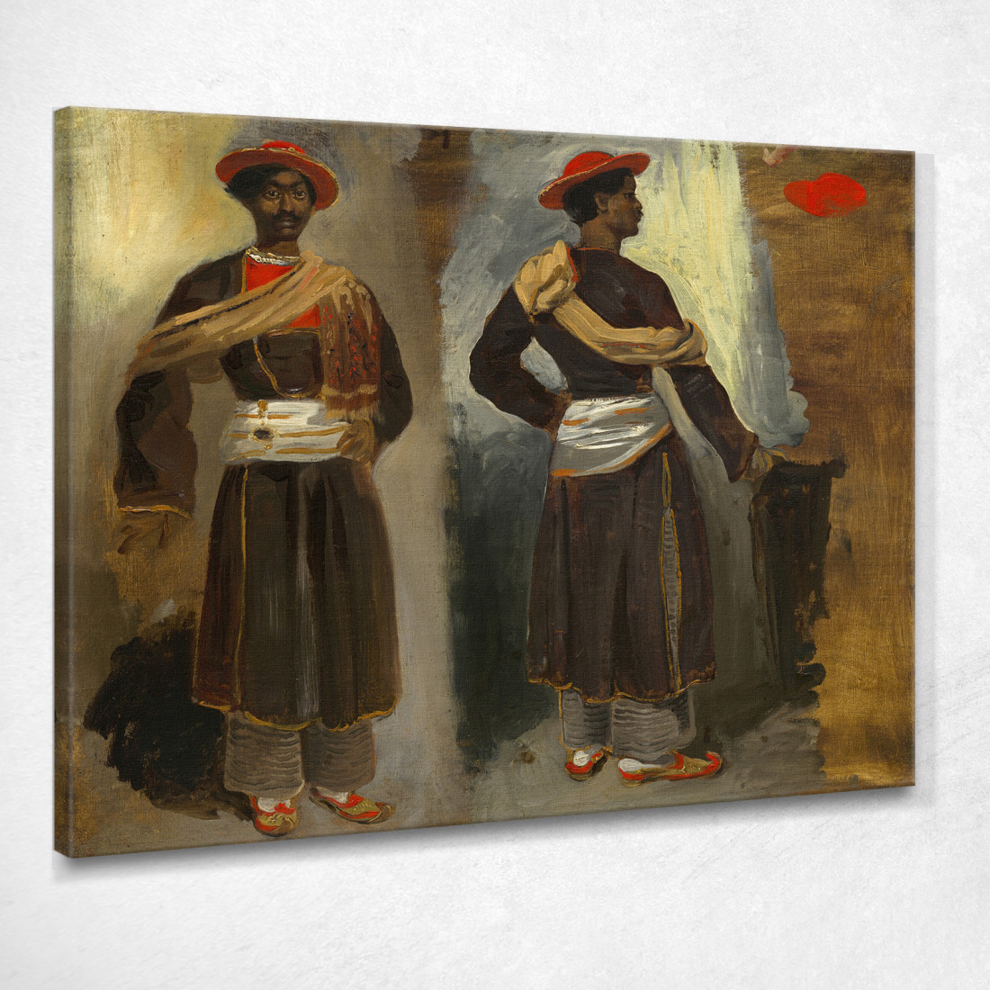 Due Studi Di Un Indiano In Piedi Di Calcutta Eugène Delacroix edx152 quadro stampato su tela Due Studi Di Un Indiano In Piedi Di Calcutta Eugène Delacroix edx152 quadro stampato su tela
