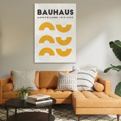 Quadro Bauhaus Semicerchi In Tonalità Calde Bauhaus Style bhs14 quadro stampato su tela