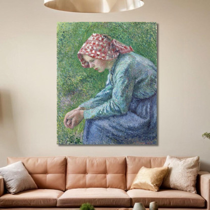 Una Contadina Seduta 1885 Camille Pissarro cps7 quadro stampato su tela