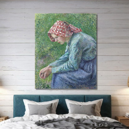 Una Contadina Seduta 1885 Camille Pissarro cps7 quadro stampato su tela