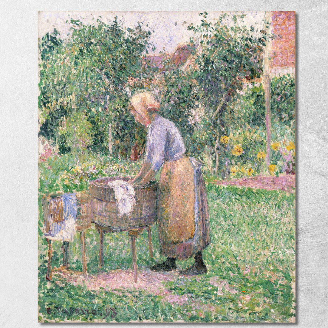 Una Lavandaia A Éragny 1893 Camille Pissarro cps8 quadro stampato su tela Una Lavandaia A Éragny 1893 Camille Pissarro cps8 quadro stampato su tela