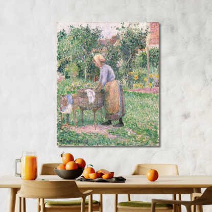 Una Lavandaia A Éragny 1893 Camille Pissarro cps8 quadro stampato su tela