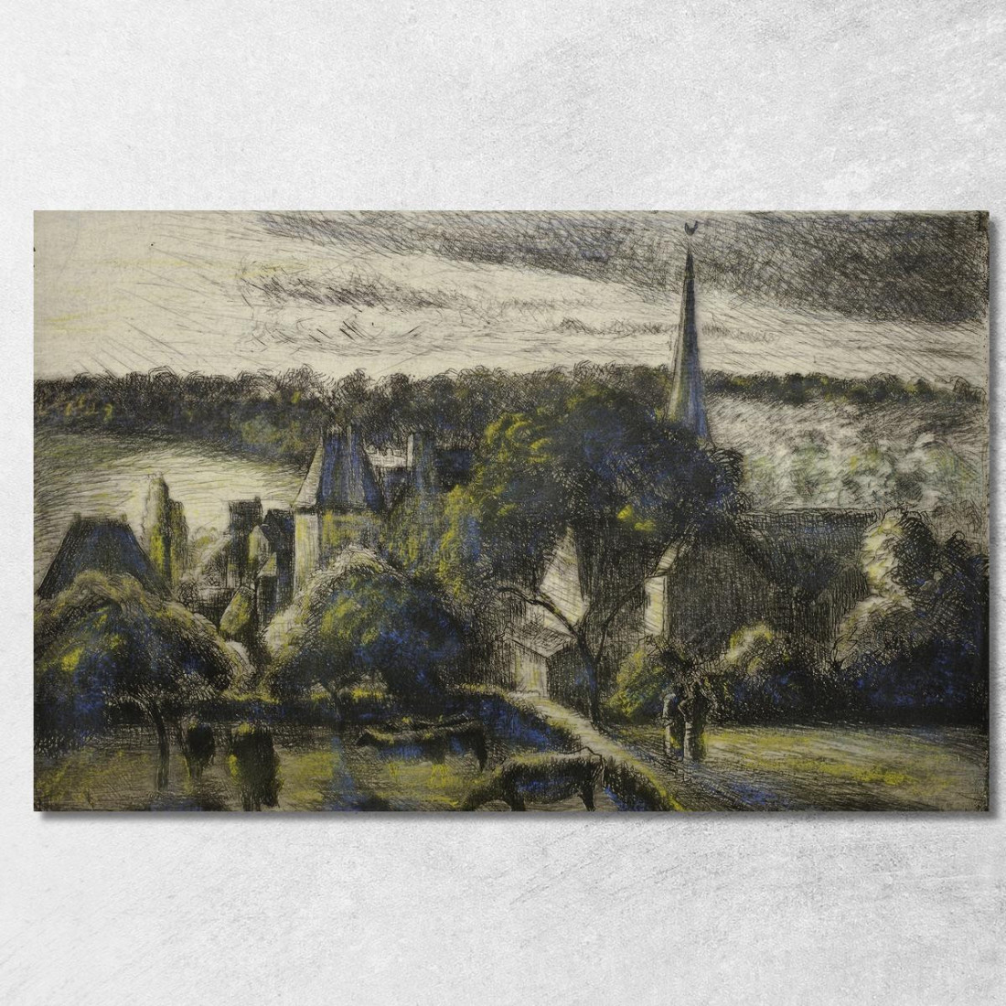 Chiesa E Fattoria A Éragny 1895 Camille Pissarro cps20 quadro stampato su tela Chiesa E Fattoria A Éragny 1895 Camille Pissarro cps20 quadro stampato su tela