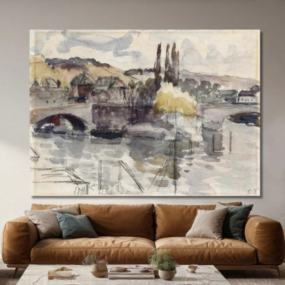 Ponte Corneille A Rouen Camille Pissarro cps21 quadro stampato su tela