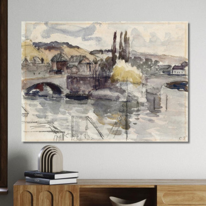 Ponte Corneille A Rouen Camille Pissarro cps21 quadro stampato su tela