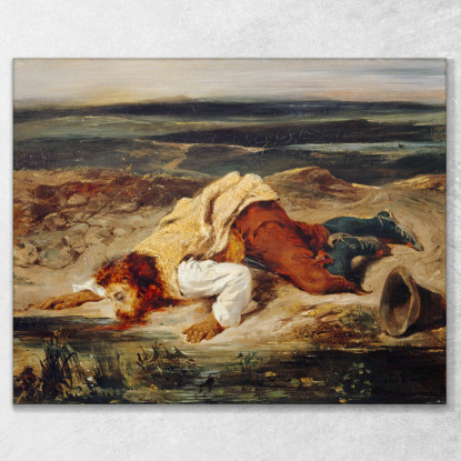 Pastore Romano Brigante Ferito Eugène Delacroix edx158 quadro stampato su tela