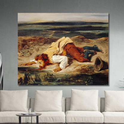 Pastore Romano Brigante Ferito Eugène Delacroix edx158 quadro stampato su tela