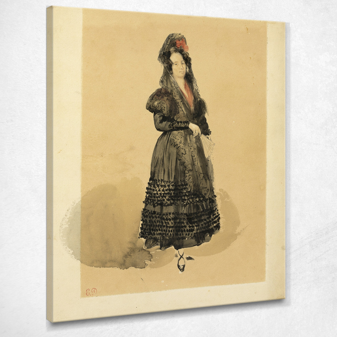 Giovane Dama Spagnola In Costume Di Manola Eugène Delacroix edx159 quadro stampato su tela Giovane Dama Spagnola In Costume Di Manola Eugène Delacroix edx159 quadro stampato su tela