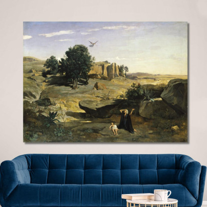 Agar Nel Deserto 1835 Camille Pissarro cps30 quadro stampato su tela