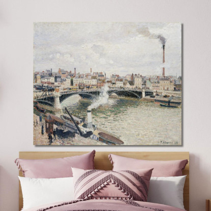 Mattina Una Giornata Nuvolosa Rouen 1896 Camille Pissarro cps44 quadro stampato su tela