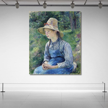 Contadina Con Cappello Di Paglia 1881 Camille Pissarro cps49 quadro stampato su tela