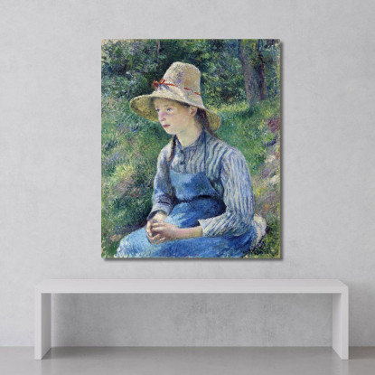 Contadina Con Cappello Di Paglia 1881 Camille Pissarro cps49 quadro stampato su tela