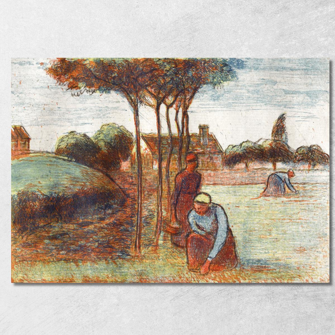 Contadine Che Sarchiano L'Erba Ca 1894 Camille Pissarro cps52 quadro stampato su tela