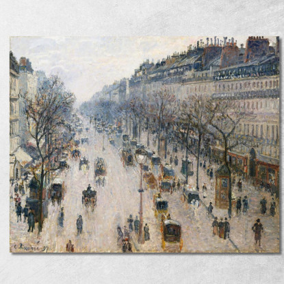 Il Boulevard Montmartre In Una Mattina D'Inverno 1897 Camille Pissarro cps72 quadro stampato su tela