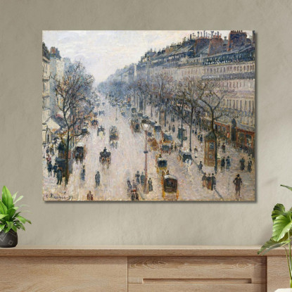 Il Boulevard Montmartre In Una Mattina D'Inverno 1897 Camille Pissarro cps72 quadro stampato su tela