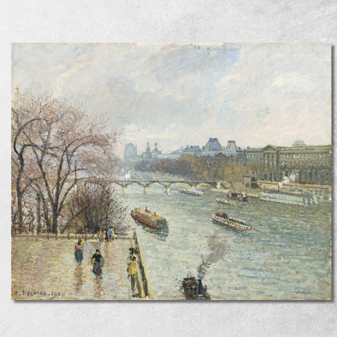 Il Louvre Pomeriggio Piovoso 1900 Camille Pissarro cps85 quadro stampato su tela Il Louvre Pomeriggio Piovoso 1900 Camille Pissarro cps85 quadro stampato su tela