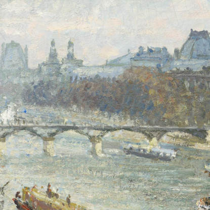 Il Louvre Pomeriggio Piovoso 1900 Camille Pissarro cps85 quadro stampato su tela