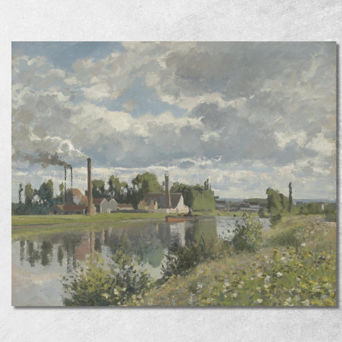 Il Fiume Oise Vicino A Pontoise 1873 Camille Pissarro cps94 quadro stampato su tela Il Fiume Oise Vicino A Pontoise 1873 Camille Pissarro cps94 quadro stampato su tela