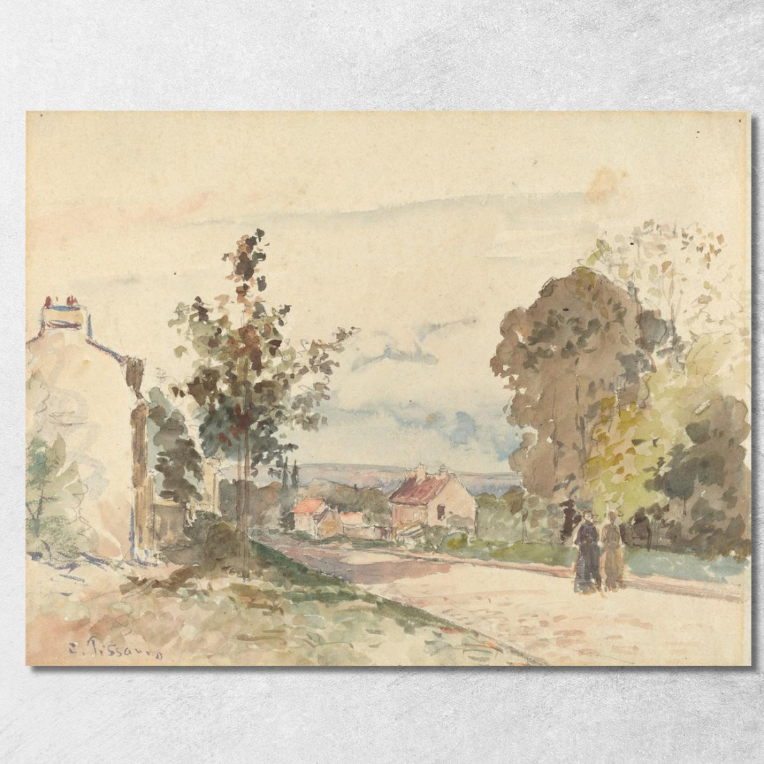 La Strada Da Versailles A Louveciennes 1872 Circa Camille Pissarro cps95 quadro stampato su tela La Strada Da Versailles A Louveciennes 1872 Circa Camille Pissarro cps95 quadro stampato su tela