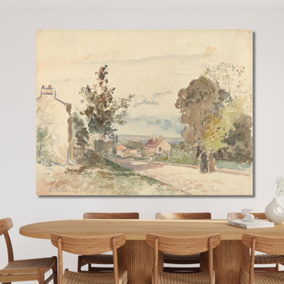 La Strada Da Versailles A Louveciennes 1872 Circa Camille Pissarro cps95 quadro stampato su tela