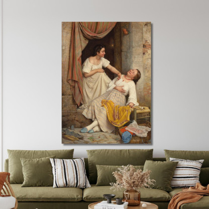 A Leende Piger Due Ragazze Sorridenti Carl Bloch cbl35 quadro stampato su tela