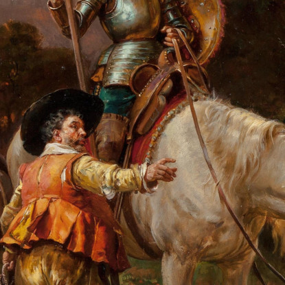 Don Chisciotte E Sancio Panza Cesare Auguste Detti cad8 quadro stampato su tela