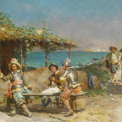 Rinfreschi In Una Locanda Di Wayside Cesare Auguste Detti cad17 quadro stampato su tela