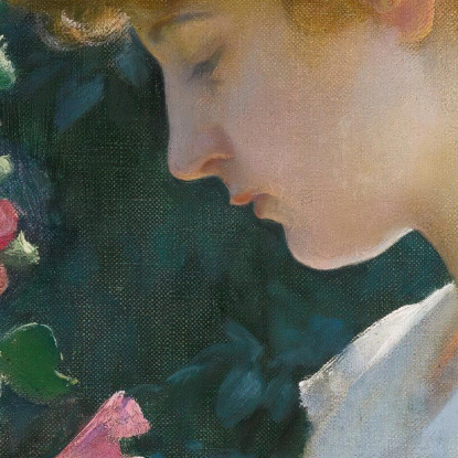 Malvarosa E Luce Solare Charles Courtney Curran ccc12 quadro stampato su tela