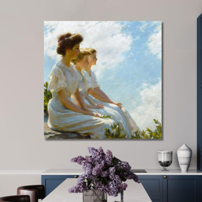 Sulle Alture Charles Courtney Curran ccc18 quadro stampato su tela