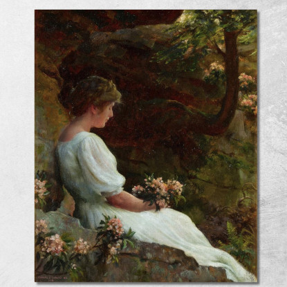 Pensiero Desideroso Charles Courtney Curran ccc32 quadro stampato su tela