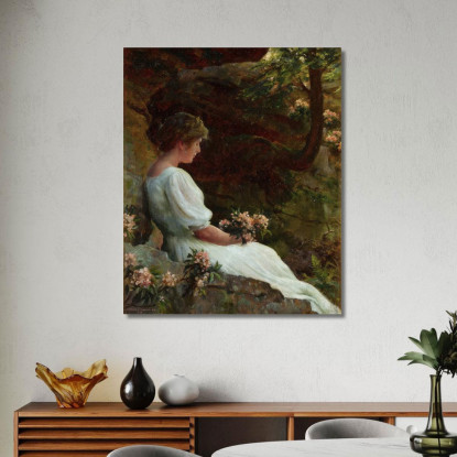 Pensiero Desideroso Charles Courtney Curran ccc32 quadro stampato su tela