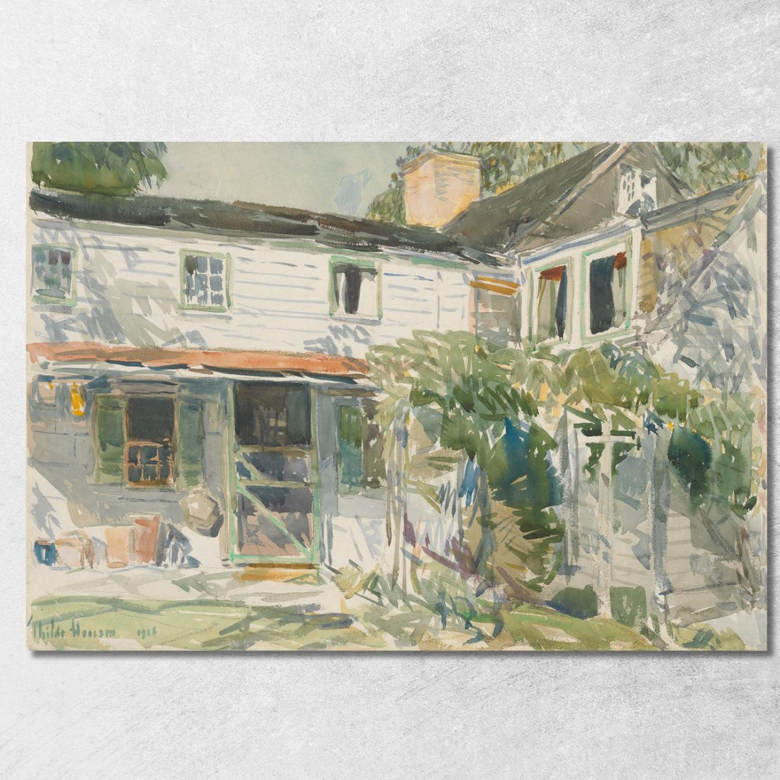 Retro Della Vecchia Casa Childe Hassam chs7 quadro stampato su tela Retro Della Vecchia Casa Childe Hassam chs7 quadro stampato su tela