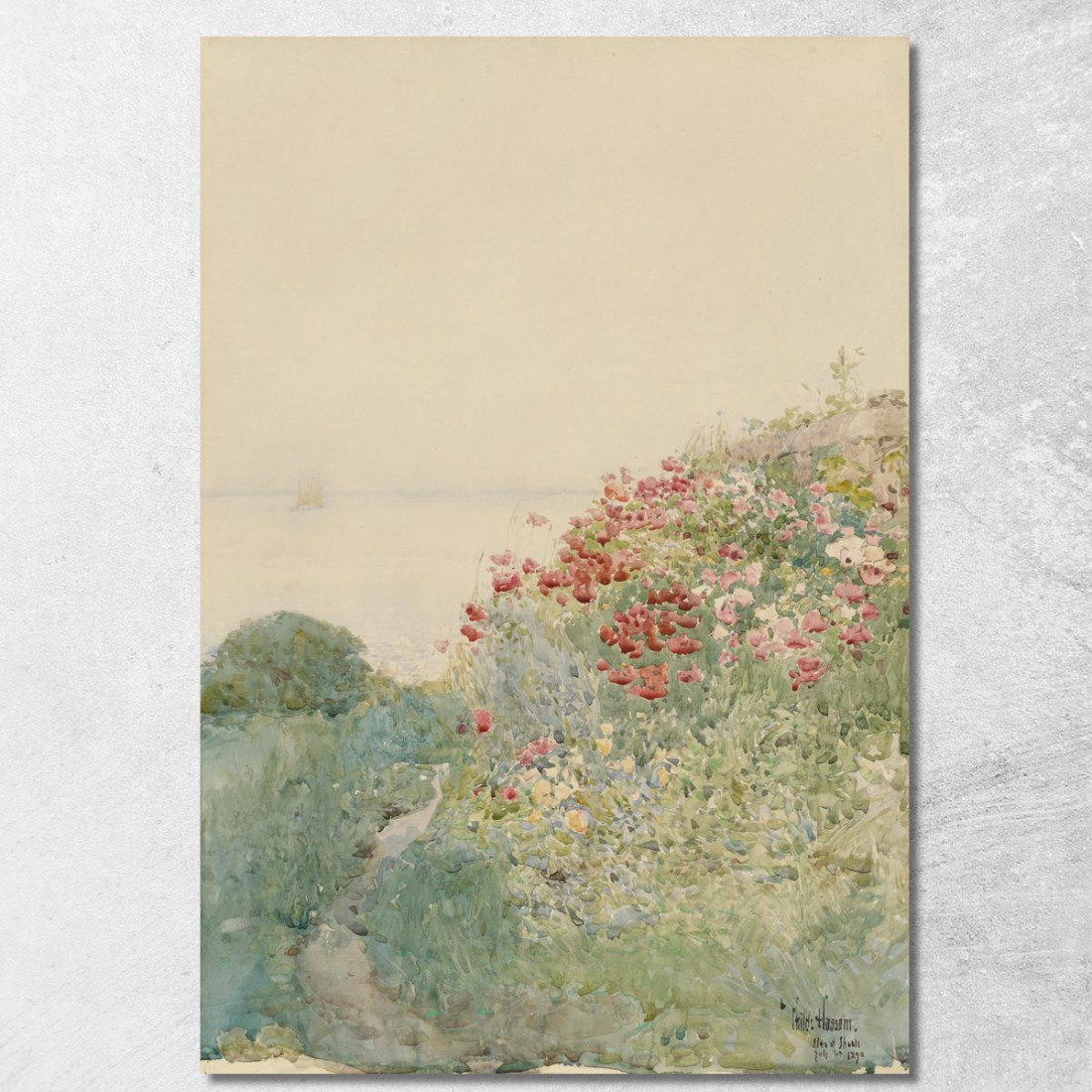 Campo Di Papaveri Isole Di Shoals Childe Hassam chs18 quadro stampato su tela Campo Di Papaveri Isole Di Shoals Childe Hassam chs18 quadro stampato su tela