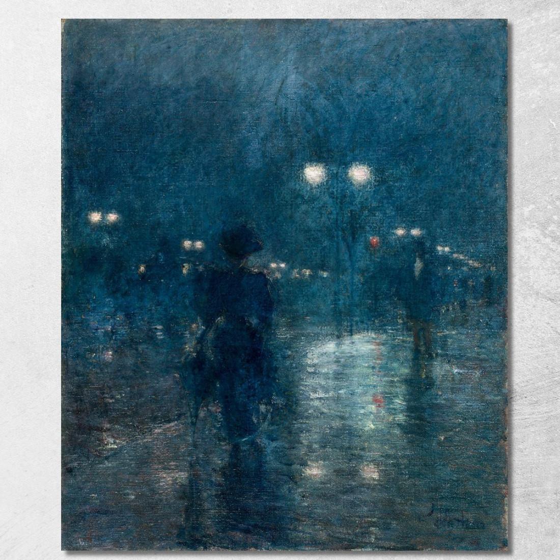 Notturno Sulla Quinta Strada Childe Hassam chs19 quadro stampato su tela Notturno Sulla Quinta Strada Childe Hassam chs19 quadro stampato su tela