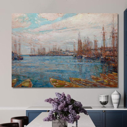 Porto Dei Mille Alberi Childe Hassam chs24 quadro stampato su tela