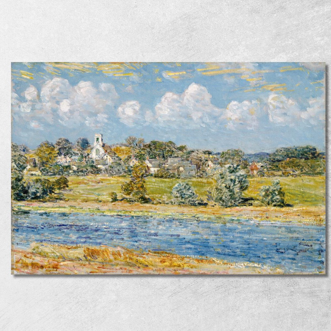 Paesaggio A Newfields New Hampshire Childe Hassam chs30 quadro stampato su tela Paesaggio A Newfields New Hampshire Childe Hassam chs30 quadro stampato su tela